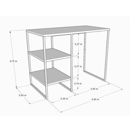 Imagem de Aparador Adega Industrial Bar Barzinho Bourbon Aço Branco e Carvalho 95 Cm