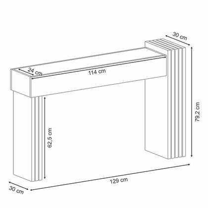 Imagem de Aparador Astro e Mesa de Centro Luna Nature Off White com Espelho  HB Móveis