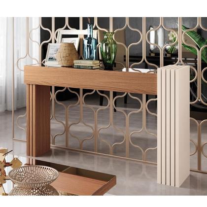 Imagem de Aparador Astro e Mesa de Centro Luna Nature Off White com Espelho  HB Móveis