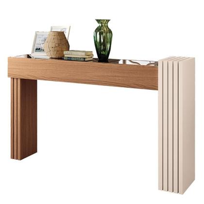 Imagem de Aparador Astro e Mesa de Centro Luna Nature Off White com Espelho  HB Móveis