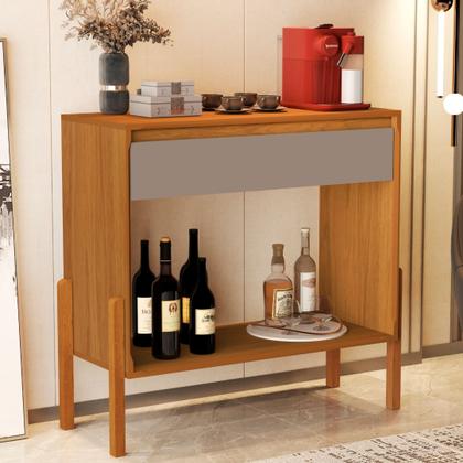Imagem de Aparador Balcão Cantinho Café  100% MDF com 1 Uma Gaveta e Prateleira Resistente e Moderno