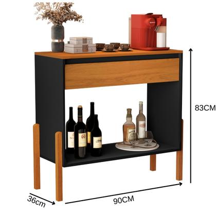 Imagem de Aparador Balcão Cantinho Café  100% MDF com 1 Uma Gaveta e Prateleira Resistente e Moderno