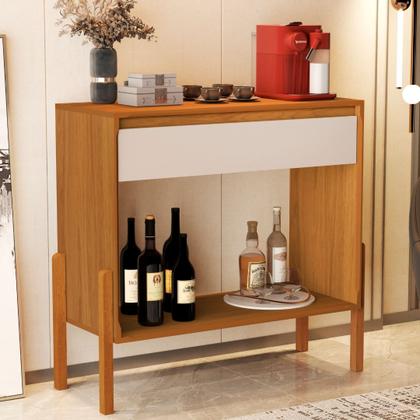 Imagem de Aparador Balcão Cantinho Café  100% MDF com 1 Uma Gaveta e Prateleira Resistente e Moderno
