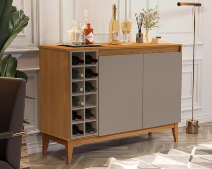 Imagem de Aparador Buffet 2 Portas Com Adega 100%MDF Mônaco