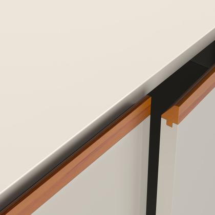 Imagem de Aparador Buffet 3 Portas Ares Lux Pés Madeira Decoração Cantinho Café Cozinha Sala Moderno Bar