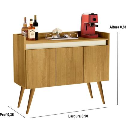 Imagem de Aparador Buffet 3 Portas Canto do Café Luxo Pés Palito Cores - Comprar Moveis em Casa