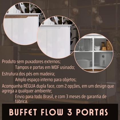 Imagem de Aparador Buffet 3 Portas Moderno Mdf/mdp Multiuso Retro Top