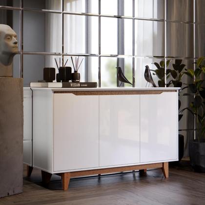 Imagem de Aparador Buffet 3 Portas Moderno Mdf/mdp Multiuso Retro Top