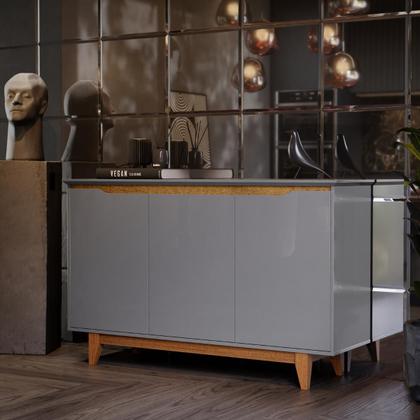 Imagem de Aparador Buffet 3 Portas Moderno Mdf/mdp Multiuso Retro Top