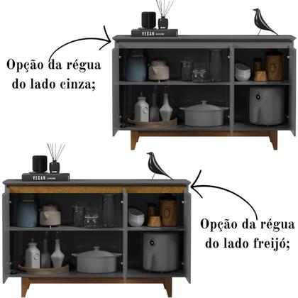 Imagem de Aparador Buffet 3 Portas Moderno Mdf/mdp Multiuso Retro Top