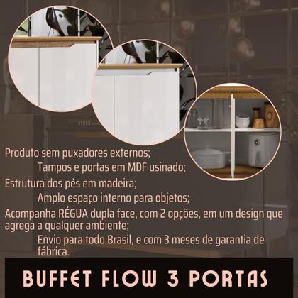 Imagem de Aparador Buffet 3 Portas Moderno Mdf/mdp Multiuso Retro Top