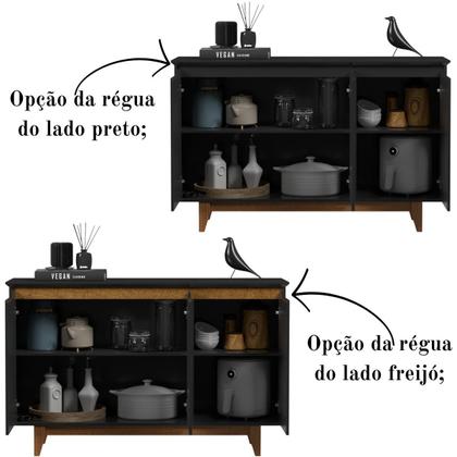 Imagem de Aparador Buffet 3 Portas Moderno Mdf/mdp Multiuso Retro Top