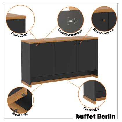 Imagem de Aparador Buffet 3 Portas Sala de Jantar Berlin - ViaNossa