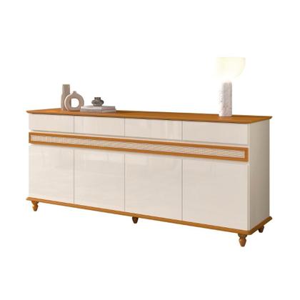 Imagem de Aparador Buffet 4 Portas 4 Gavetas com Pés em Madeira Maciça Dublin