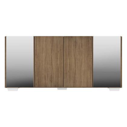 Imagem de Aparador Buffet 4 Portas com Espelho e Pés Quadrados Vegas Multimóveis V3563