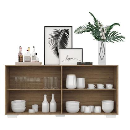 Imagem de Aparador Buffet 4 Portas com Espelho e Pés Quadrados Vegas Multimóveis V3563