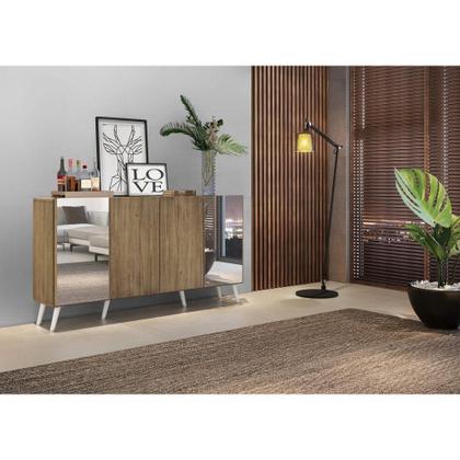 Imagem de Aparador Buffet 4 Portas com Espelho Retrô Vegas Multimóveis V3562