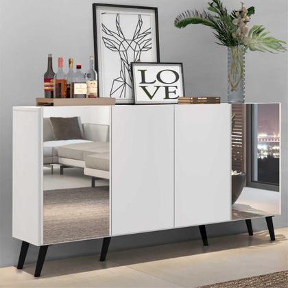 Imagem de Aparador Buffet 4 Portas com Espelho Retrô Vegas Multimóveis V3562