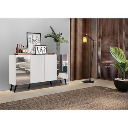 Imagem de Aparador Buffet 4 Portas com Espelho Retrô Vegas Multimóveis V3562