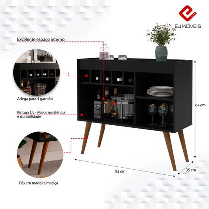 Imagem de Aparador Buffet Adega-Bar New Odin Pés Palito Cantinho Café - Varias Cores
