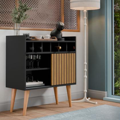 Imagem de Aparador Buffet Bar Retro Florença Com Adega / Suporte Pés Palito Cores Disponiveis