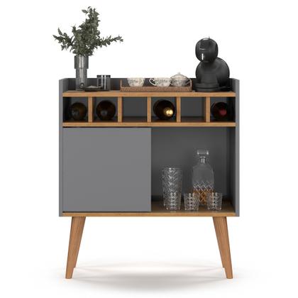 Imagem de Aparador Buffet Bar Retro Florença Com Adega / Suporte Pés Palito Cores Disponiveis