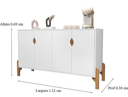 Imagem de Aparador Buffet Café Rack Talita 4 portas pés em madeira Cores - Comprar Moveis de Casa