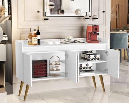 Imagem de Aparador Buffet Cantinho do Café 4 Portas Luxo - Cores - comprar moveis de casa