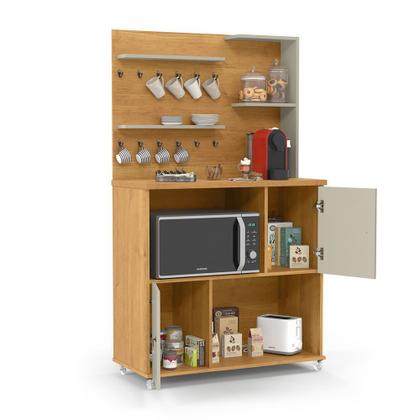 Imagem de Aparador Buffet Cantinho do Café Aconchego 2 Portas 2 Nichos - Cinamomo/Off White