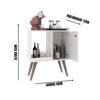 Imagem de Aparador Buffet Cantinho do Café com Pés Retrô 1 Porta e Nicho Linus