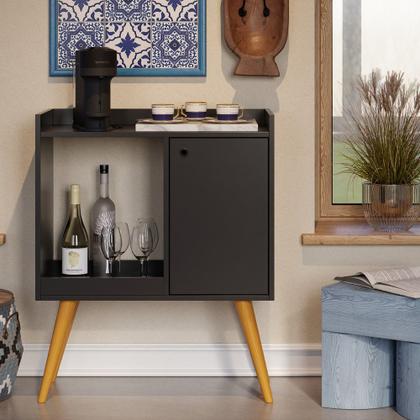 Imagem de Aparador Buffet Cantinho do Cafe Decoracao Retrô Linos Com Nichos 1 Porta