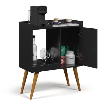 Imagem de Aparador Buffet Cantinho do Cafe Decoracao Retrô Linos Com Nichos 1 Porta