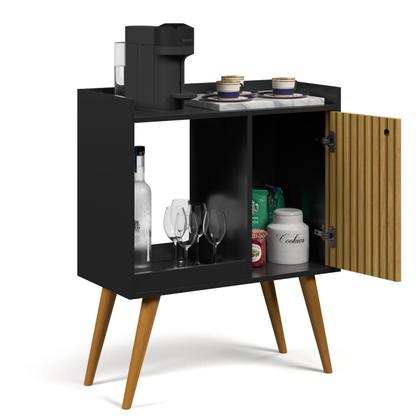 Imagem de Aparador Buffet Cantinho do Cafe Decoracao Retrô Linos Com Nichos 1 Porta