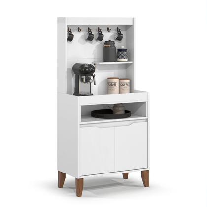 Imagem de Aparador Buffet Cantinho do Café Flow 2 Portas com Pés em Madeira Branco - Rede Móveis