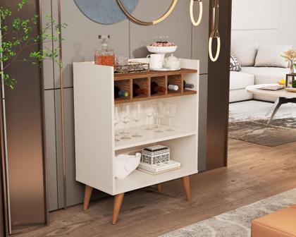 Imagem de Aparador Buffet Cantinho do Café Intense Com Adega 5 Garrafas Retrô