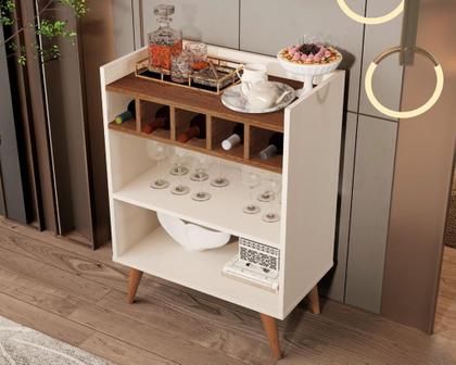 Imagem de Aparador Buffet Cantinho do Café Intense Com Adega 5 Garrafas Retrô