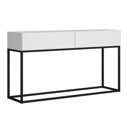 Imagem de Aparador Buffet Com 2 Gavetas Eros 110cm Sala Estilo Industrial Retro Moderno Preto