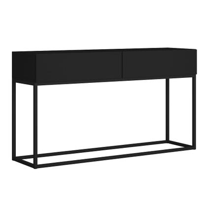 Imagem de Aparador Buffet Com 2 Gavetas Eros 110cm Sala Estilo Industrial Retro Moderno Preto