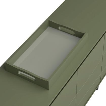 Imagem de Aparador Buffet com bandeja de vidro 4 Portas com Pés de Metal Serra do Mar Artely