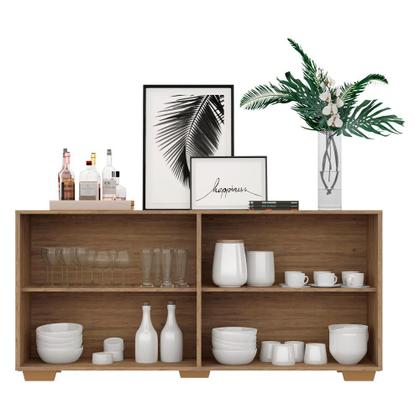 Imagem de Aparador Buffet com Espelho Multimóveis Vegas com 4 Portas FG3560 Rustic/Natural