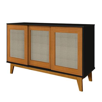 Imagem de Aparador Buffet Detroit 3 Portas com Pés em Madeira Maciça