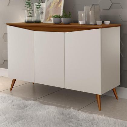 Imagem de Aparador Buffet Encanto 3 Portas Retrô Com Pés De Madeira 6 Cores