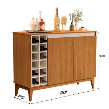 Imagem de Aparador Buffet Mônaco com Adega 2 Portas Barzinho Alta Qualidade 100% MDF