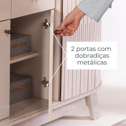 Imagem de Aparador Buffet para Sala de Jantar 2 Portas Flexíveis Curvo 2 Gavetas Monaco