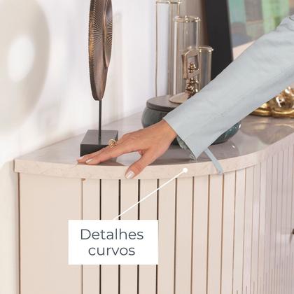 Imagem de Aparador Buffet para Sala de Jantar 2 Portas Flexíveis Curvo 2 Gavetas Monaco