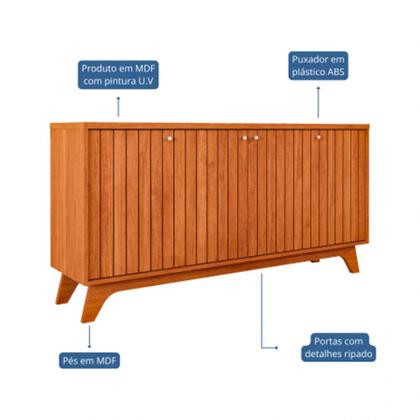 Imagem de Aparador Buffet para Sala de Jantar Isa 100% MDF com 4 Portas Cimol Cinamomo