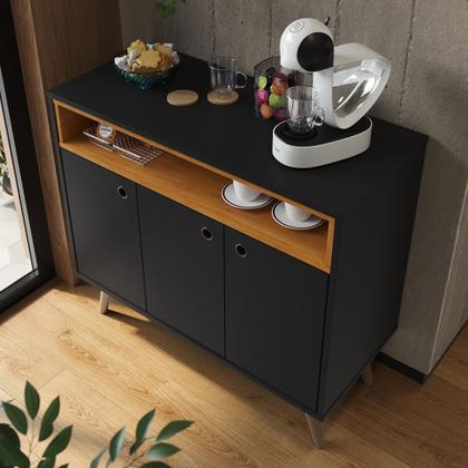 Imagem de Aparador Buffet Paris Cantinho do Café Com 3 Portas e Nicho