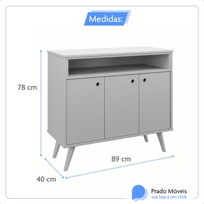 Imagem de Aparador Buffet Paris Cantinho do Café Com 3 Portas e Nicho