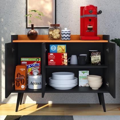 Imagem de Aparador Buffet Pequeno Retrô Cantinho Café Decoração Sala Escritório Cozinha Recepção Wood New Simples - RPM