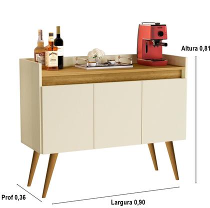 Imagem de Aparador Buffet Prime Teixeira Luxo 3 Portas - Cores - MJM Casa dos Móveis